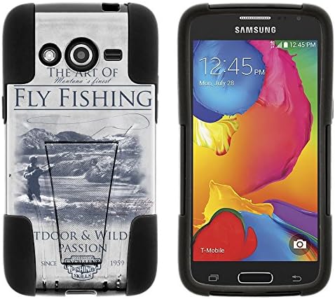 Samsung Galaxy Avant Case, Silicone Gel and PC Combination STRIKE Impact Kickstand Case with Dazzling Designs for Samsung Galaxy Avant SM-G386T (T Mobile, MetroPCS) from MINITURTLE | Includes Clear Screen Protector and Stylus Pen - Fly Fishing Poster