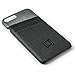 Dockem RFID Blocking Card Case for iPhone 8 Plus and iPhone 7 Plus - Minimalist Synthetic Leather Wallet Case with Canvas Styling, Ultra Slim Snap On Cover with 3 Card Holder Slots, Black and Grey