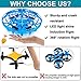 iGeeKid Mini Drones Hand Operated Drone Flying Toy Kids Easter Gifts for Boys Girls Age 4-14 Year Infrared Induction Helicopter Flying Ball with 360° Rotating LED Light Outdoor Sports Toy-Blue