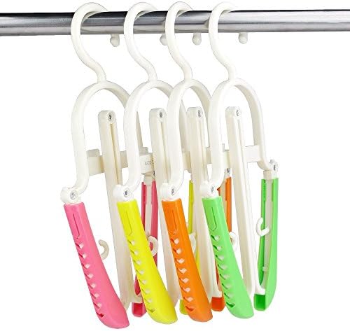 PENSINGWELL Plastic Multi-functional Telescopic Folding Clothes Hanger, Foldable Travel Hangers.