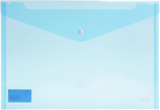 Amazon 10個透明a4紙サイズpp防水ファイルホルダークリアファイルエンベロープwithスナップボタン ホワイト ブルー ホワイト 図面 ファイル 文房具 オフィス用品