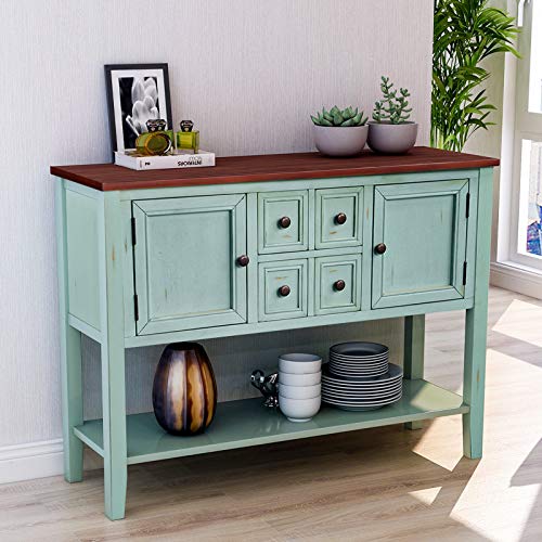 P PURLOVE Console Table Buffet Sideboard with Storage Drawers