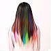 Bundle 12 Pieces of 20 Inches Multi-colors Party Highlights Colorful Clip in Synthetic Hair Extensions,straight Long Hairpieces