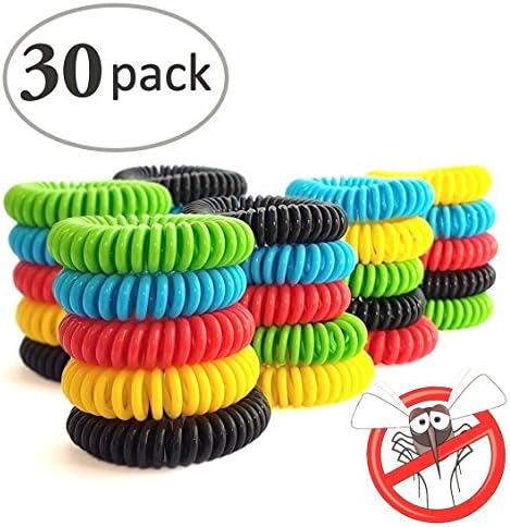 Mosquito Repellent Bracelets - 30 Pack. Waterproof Bug Protection for Kids and Adults. 100% Natural
