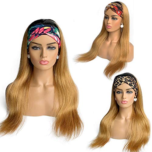 Ombre-Straight-Headband-Wig-18-Natural-Human-Hair-Wigs-with-Headband-Attached-1B27-Honey-Blonde-Colored-None-Lace-Front-Wigs-Glueless-Virgin-Human-Hair-Headband-Wigs-for-Black-Women-Silky-Straight