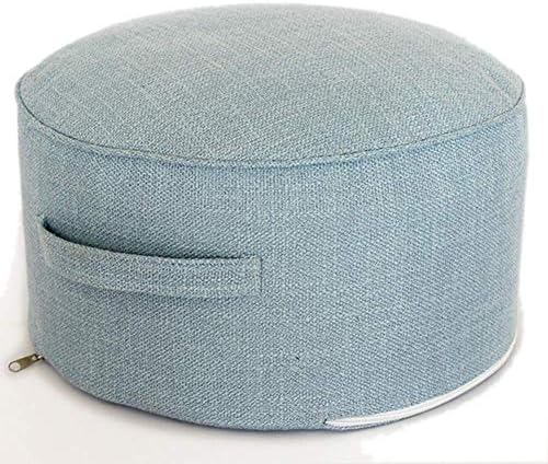KSDGQ Shoe Bench stools Filling Bean Bag Beanbag Footstool Footrest Ottoman Pouffe Children Stool Removable Cotton Linen Cover (Color : Light Blue, Size : 40 20cm)