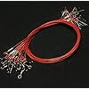 Red-19-Inch-Heavy-Duty-Stainless-Steel-Fishing-Wire-Leaders-Fishing-Line-Leaders-with-Swivels-and-SnapsPack-of-20
