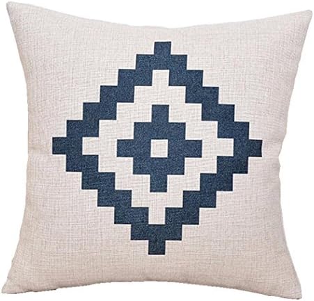 Geometric Linen Pillow Case Square Waist Throw Cushion Cover Bed Home (No.3)