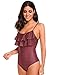 Ekouaer Swimsuit for Women One Piece Monokini Stripe Swimwear Bathing Suit