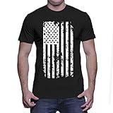 HAASE UNLIMITED Mens Big White American Flag T-shirt