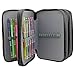LORJE Multilayer Colored Pencil Case, Large, 72 Slots Black Pen Bag
