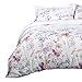 Bedsure Printed Floral Duvet Cover Set Twin Size White Soft Duvet Cover Zip Bedding Sets Collection