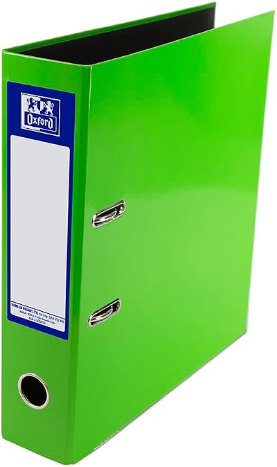 Oxford Premium A4 Lever Arch File Bright Green 70mm Spine 56mm Capacity