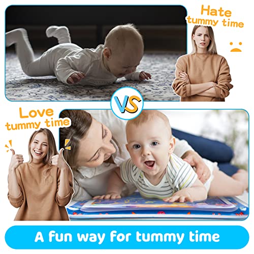 Yeeeasy Tummy Time Water Mat?Inflatable Tummy Time Water Play Mat for Babies, Infants and Toddlers 3 to 12 Months Promote Development Toys Baby Gifts