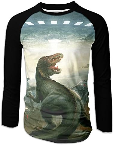 Alien Kidnap Dinosaur Mens Style Pullover Raglan Shirts