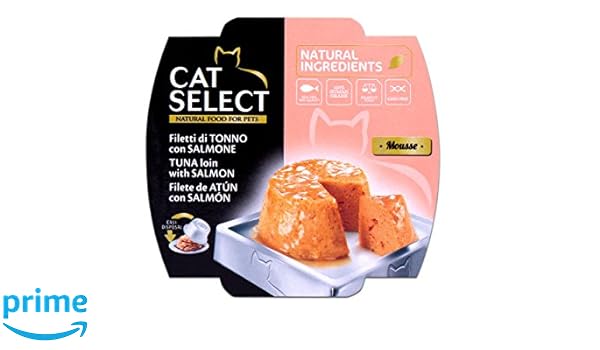 Cat Select Mousse de Lomo de Atún con Salmón - 12 Tarrinas: Amazon ...