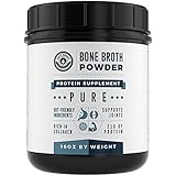 Bone Broth Protein Powder Pure 16oz, 100% Grass Fed Beef - Unflavored, Paleo Friendly, Gut-Friendly, Non-GMO, Dairy-Free Protein Powder. Rich in Collagen, Glucosamine &amp; Gelatin, Left Coast Performance
