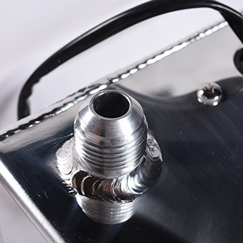 2.5-Gallon Universal Fuel Cell Gas Tank Aluminum Polished Racing Street Drift Strip Fuel Cell Tank with Level Sender Silver