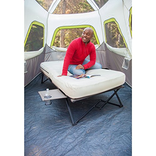 Coleman Twin Airbed Folding Cot with Side Table and 4D Battery Pump
