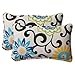 Pillow Perfect Outdoor/Indoor Pom Pom Play Lagoon Black Lumbar Pillows, 11.5