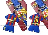 Lionel Messi #10 FC Barcelona Home PVC Jersey Steel Keychain Ring