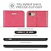TUCCH Wallet Case for iPhone 7/8/SE 2020/SE 2022, PU Leather Flip Folio With Card Slot, Stand Holder, Magnetic [TPU Shockproof Interior] Compatible With iPhone 7/8/SE2/SE 3, Hot Pink