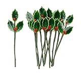 Darice Christmas 12 Piece Floral Holly Leaves Green