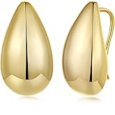 RUKYF Chunky Hoop Earrings for Women Unique Geometry Hypoallergenic Earrings for Women Lightweight Statement Earring