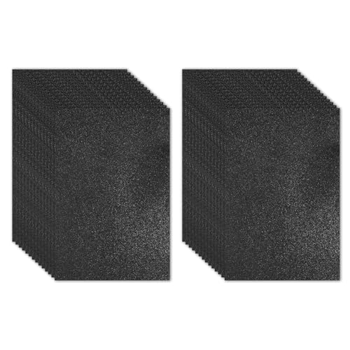 PATIKIL 30Sheets Black EVA Glitter Foam Sheet 11.8 x 7.9 Inch 2mm Thick with Back Adhesive Sparkle Craft Foam Sheet for Crafts DIY Project