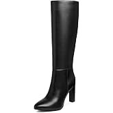 Quorvash Knee High Boots Women Pointed Toe Chunky Heel Fall Tall Boots | Women's High Heeled Gogo Boots with Side Zipper, Trendy City Walking Heeled Boots, Dress Boots for Office &amp; Everyday Outfits