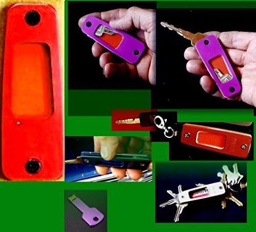 KEYSAFE II BURNT ORANGE (ELEVEN ALUMINUM COLORS) -- ORIGINAL "PILOT'S" SPACE-AGE EZ-FOLD COMPACT "FLIGHT SUIT" KEY CASE ORGANIZER -- USB FLASH CARDS, FOB'S -- USA