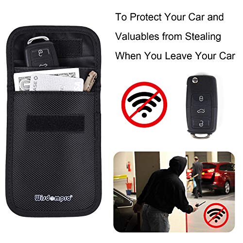 Wisdompro Faraday Bag for Key FOB (2 Pack), WP5696 RFID Key FOB Protector  RF Car Signal Blocking Faraday Cage