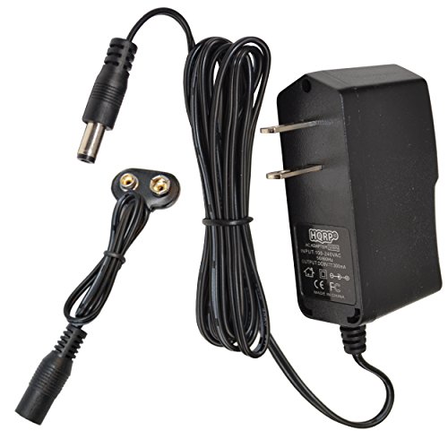 HQRP 9V Battery Snap Connector and AC Adapter for 9Volt/Radio / Square