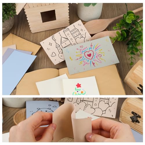 Koogel 400 Stück Karteikarten, 12,7x7.6cm Karteikarten Bunte Karteikarten Lernkarten für Schule, Lernen, Büro, Spielkarten