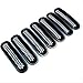Topist 7pcs Black Front Grill Mesh Grille Insert Kit For Jeep Wrangler Rubicon Sahara Jk 2007-2017