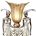Design Toscano PD331 Art Deco Peacock Maidens Sculptural Table Lamp, 20 Inch, Bronze and Pearl Finish