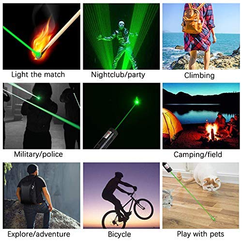 Green Light Pointer, Loyalfire Tactical High Power Pen Visible Beam with Adjustable Focus for Hunting Hiking Outdoor Projector Travel Flashlight LED Interactive Baton
