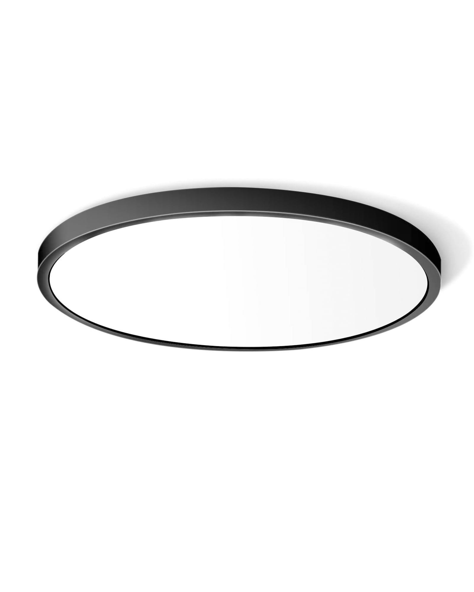 12in/30cm 24W LED Flush Mount Ceiling Light, 4000K Natural White Bathroom Light, 3200LM, Black Round Ceiling Lights, 240W Equivalent Ceiling Lamp for Closets, Kitchens, Hallway, Bedrooms, etc.