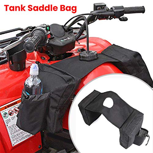 Zqasales ATV UTV Motorcycle Synthetic Leather 2-Strap Saddlebag Tool Bag Heavy-Duty Waterproof Motorcycle Side Saddlebags Saddle Bag Panniers