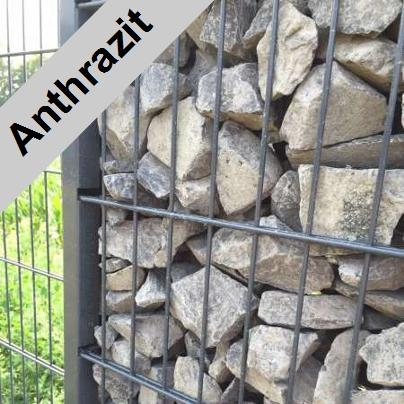 Gabione Steinkorb Wand Zaun Steingabion Anthrazit/Höhe 103cm / Länge 10 Meter/Maschenweite: 50/200mm / Drahtstärke: 6/5… – Bild 3