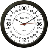 Trintec 24 HOUR MILITARY TIME SWL ZULU TIME 24HR WALL CLOCK 10