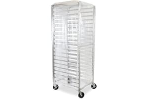 TrueCraftware- Durable Clear Plastic Cover for 20 Tier Bun Pan Sheet Rack 28 x 23 x 61 - Heavy Duty Plastic Sheet Pan Rack Cover with Zippers Sheet Pan Rack Cover for Home Kitchen Restaurant Bakery