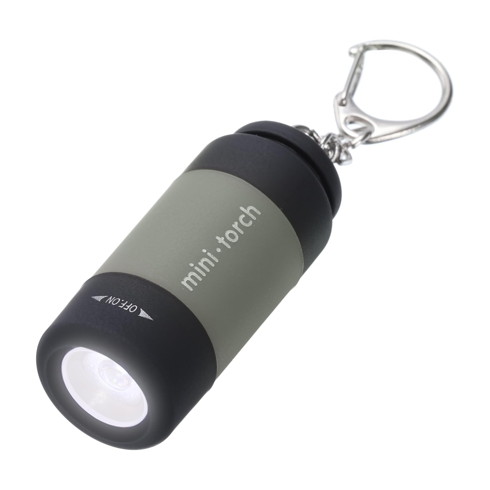 PATIKIL Mini Keychain Flashlight, Pocket LED Flashlight Portable Torch USB Rechargeable for Outdoor Camping Party, Grey