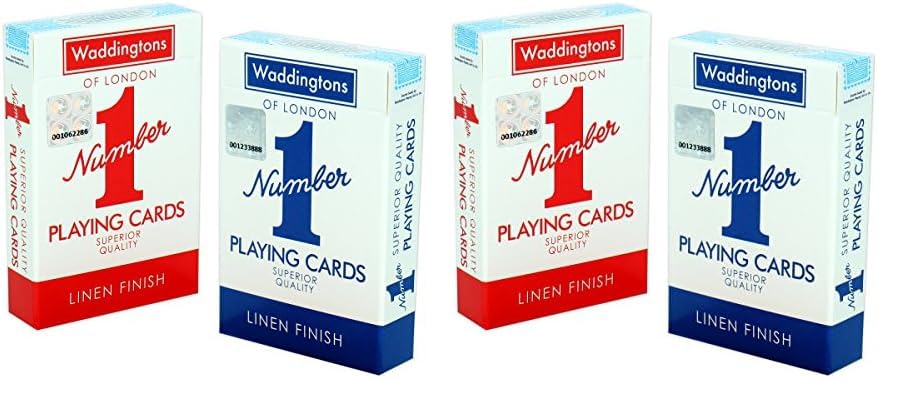 Waddingtons Number 1 Playing Card Game, play with the classic Red and Blue Twin Pack, great travel companion, gift and toy for Boys, Girls and adults. (Pack of 2)