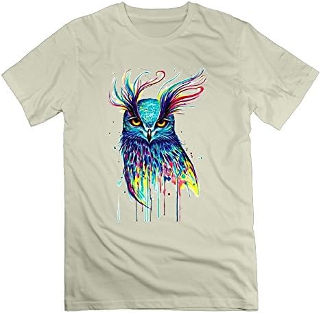 DJIWK Men's Soft Majestic Owl T Shirt Color Natural Size S