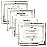 Hoikwo 8.5x11 Picture Frames, 4 Packs Silver Glass