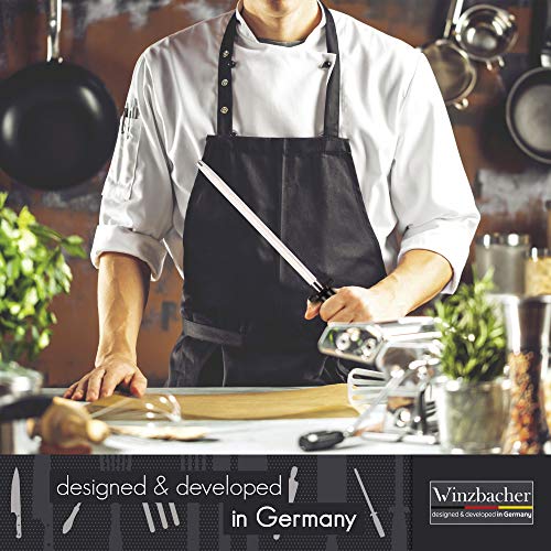 Winzbacher Wetzstahl [39cm] Profi Messerschärfer – aus gehärtetem Spezialstahl | Messerschaerfer Messerschleifer | ergonomisch geformter Soft-Touch Griff mit Fingerschutz thumbnail 3