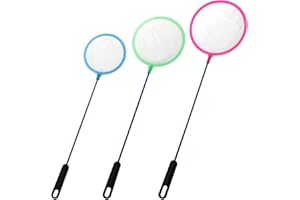 zutisay Mini Brine Shrimp Net Aquarium Fish Net Random Color Fish Nets for Fish Tanks for All Fish (Large, Small and Medium Hole Round Fishing Color Random) 3PCS