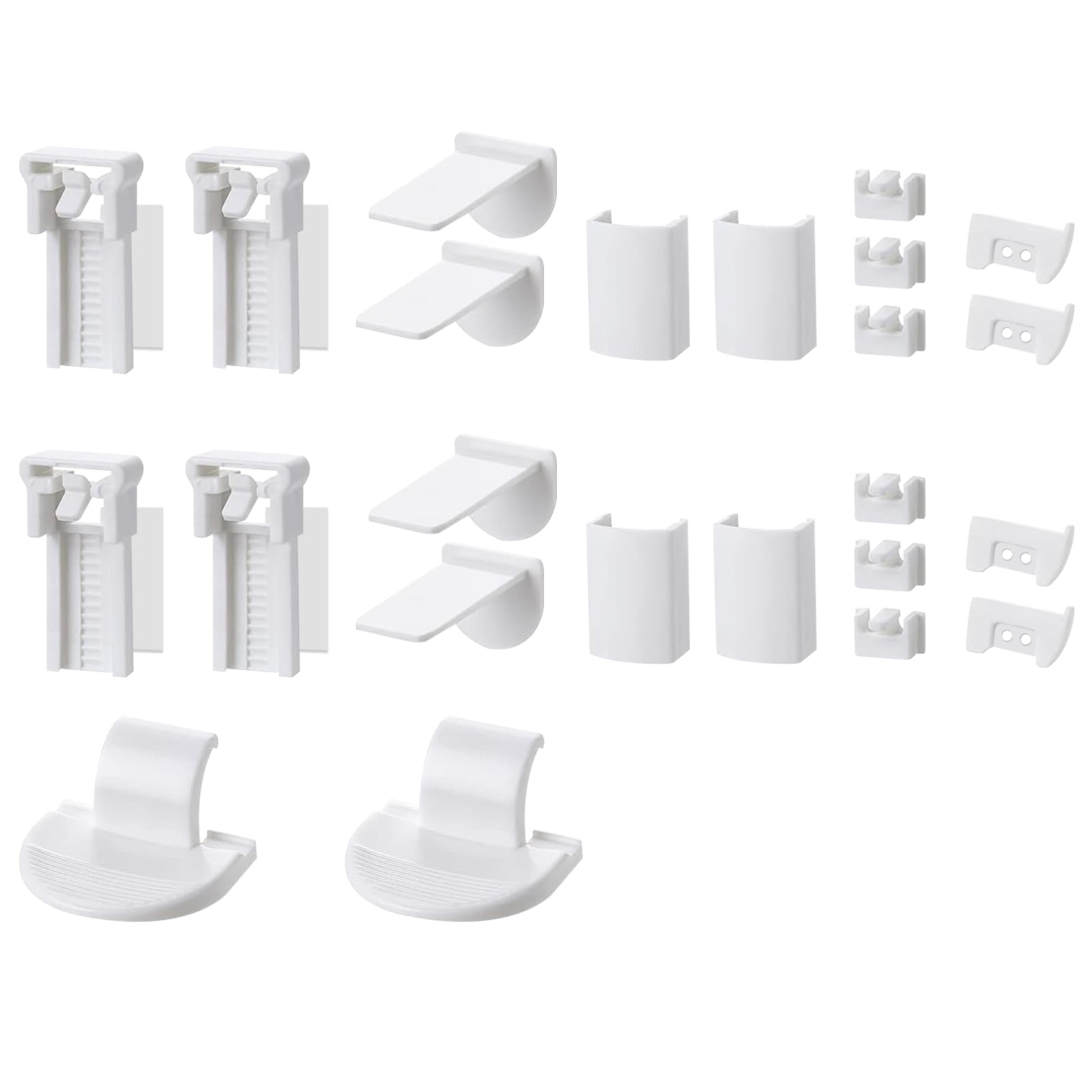 Rhsemi 4 Piece White Pleated Blind Replacement Set, Clamp Fastener Accessories, No Drilling Required, Adjustable, Spare Parts Set