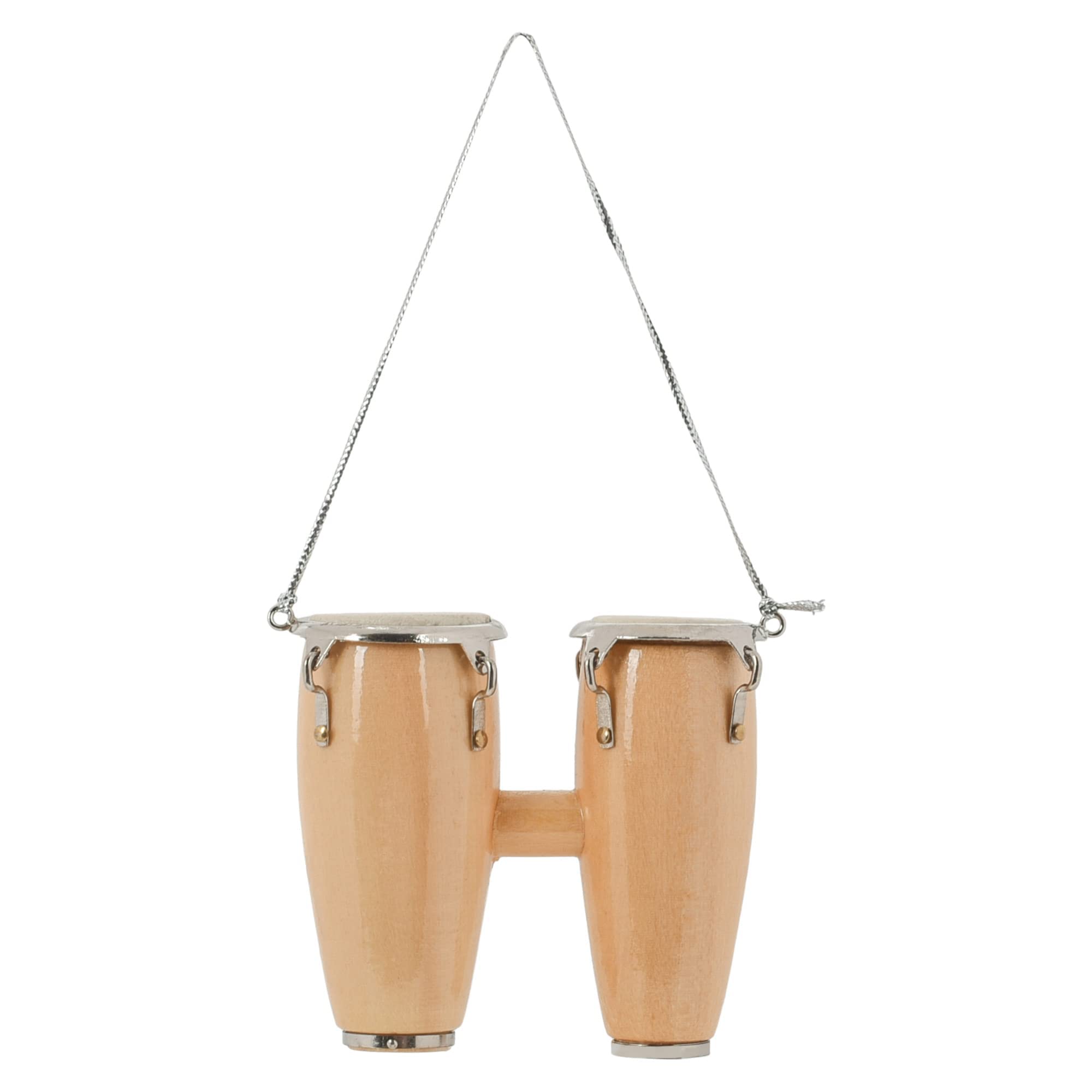 Broadway Gifts Co Double Golden Conga 2.5 inch Wood and Brass Hanging Ornament